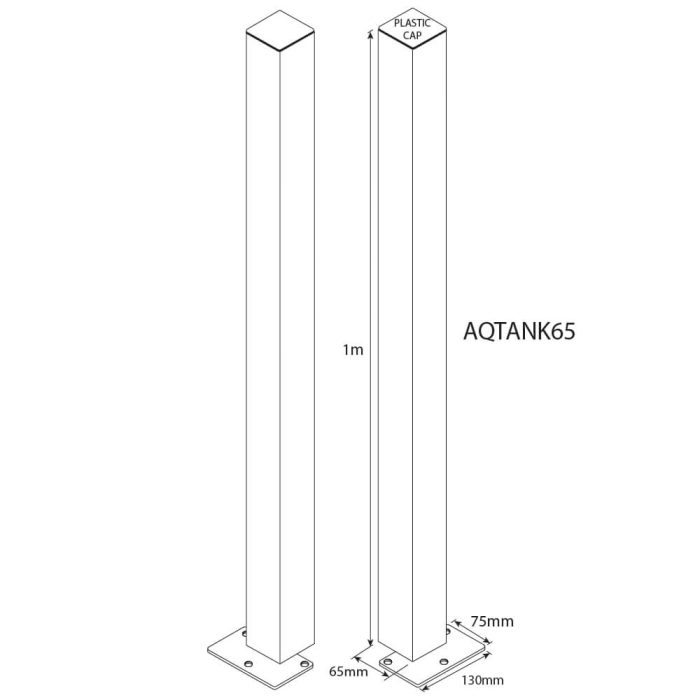 Thin Tank End Posts - AQ65TANK